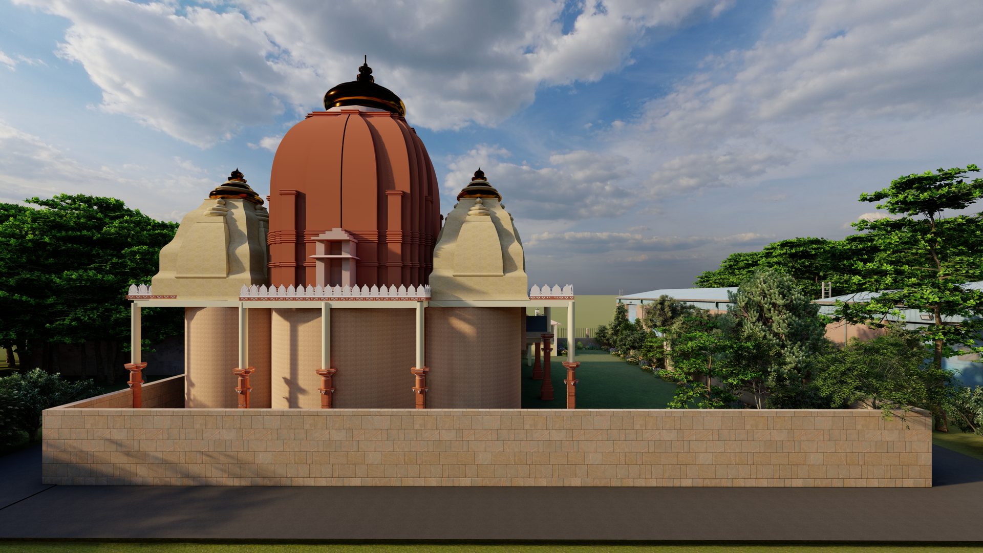 Shiv Mandir — gateway seen from the road