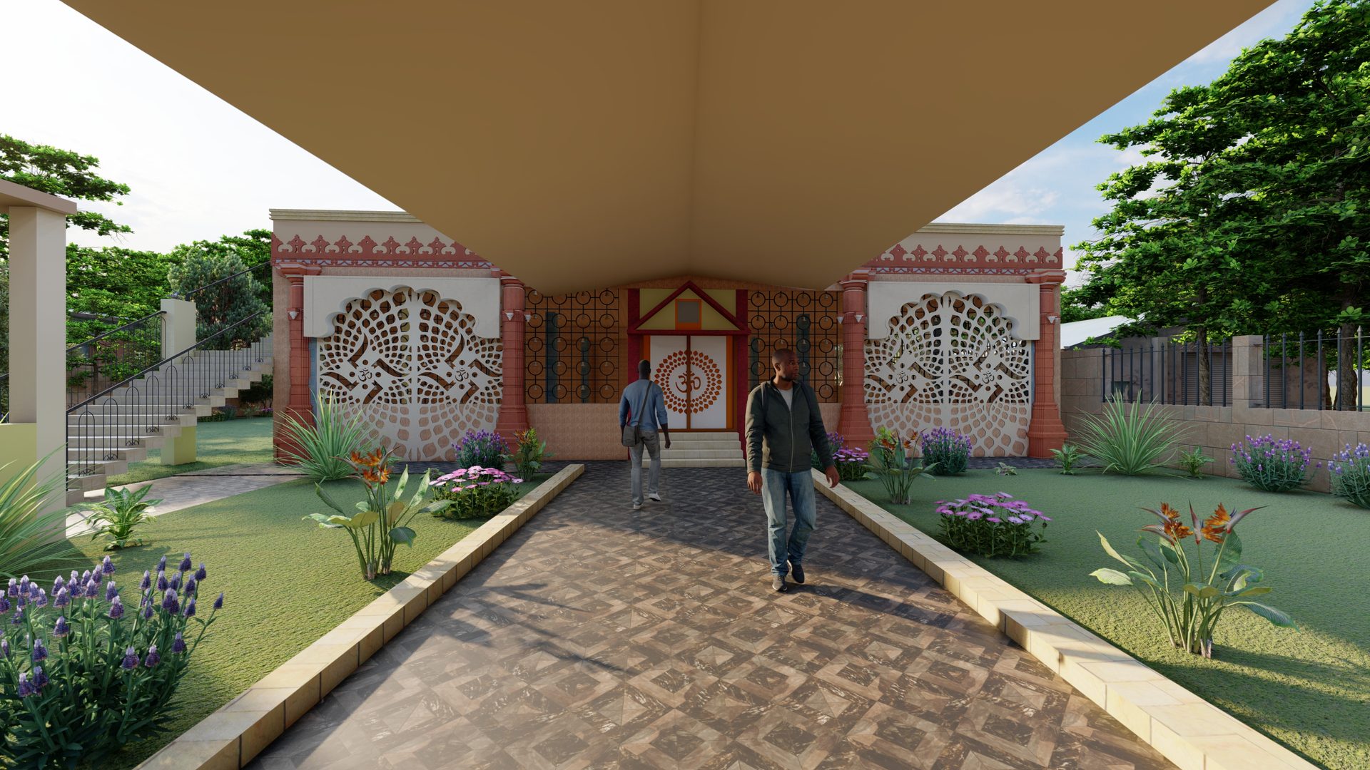 Shiv Mandir — jali screen detail