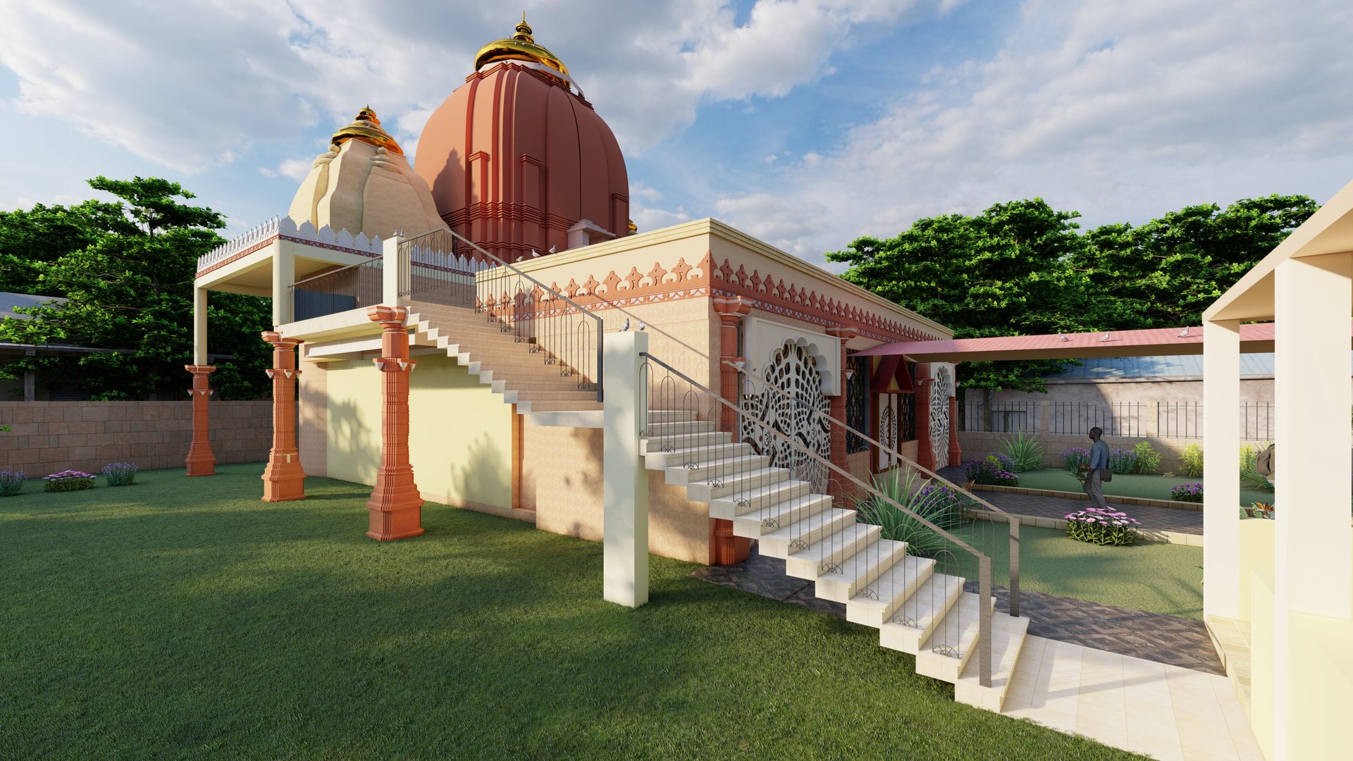 Shiv Mandir — shikhara with side wings