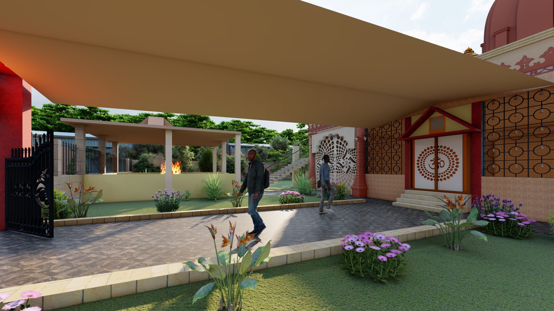 Shiv Mandir — staircase and side elevation