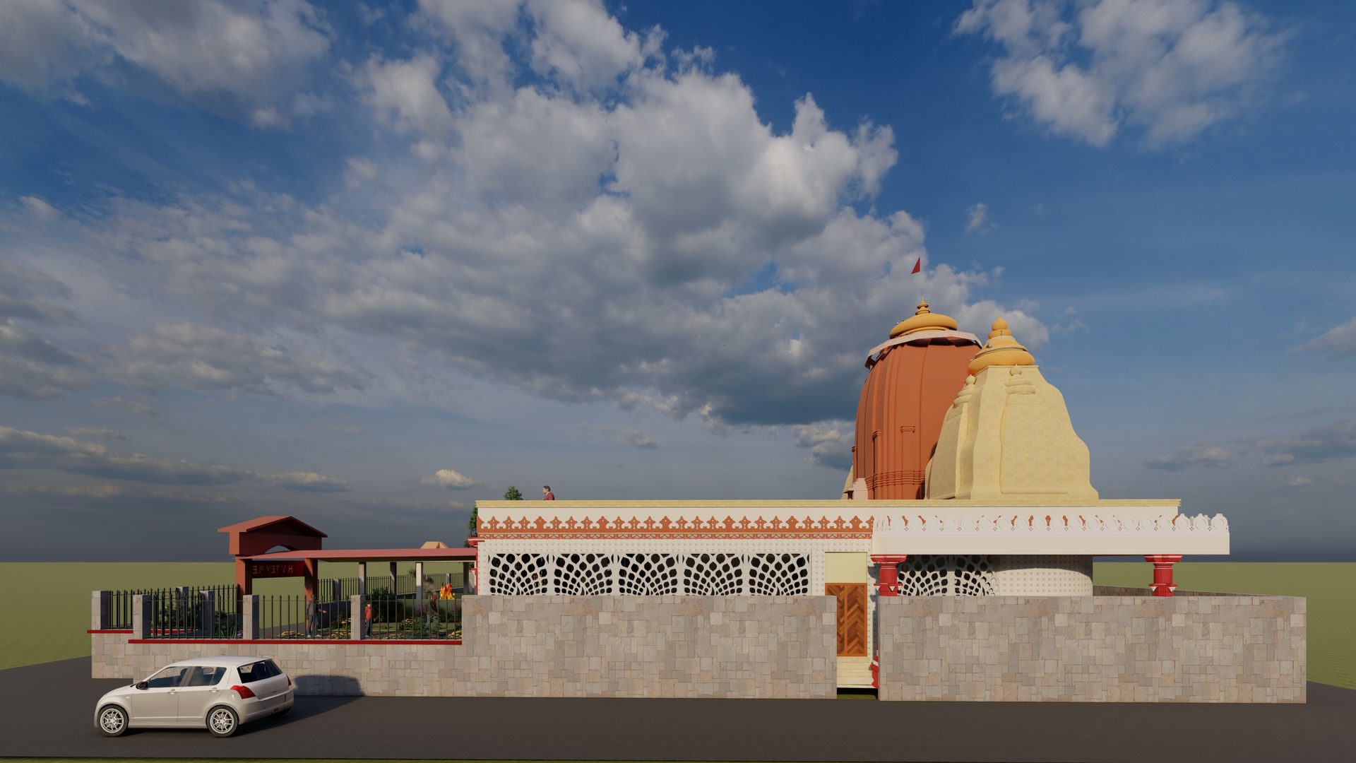 Shiv Mandir — side view with stairs
