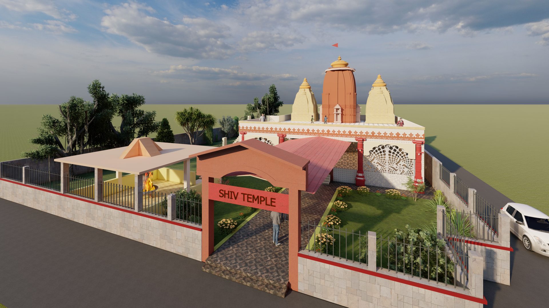 Shiv Mandir — side elevation