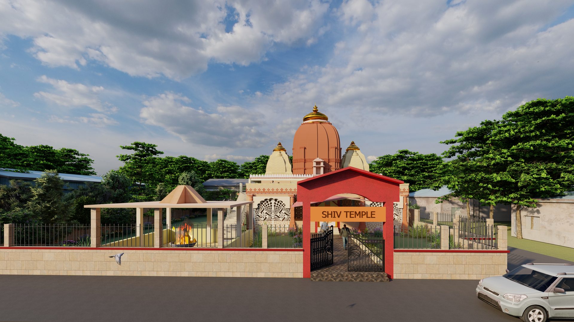Shiv Mandir — side elevation