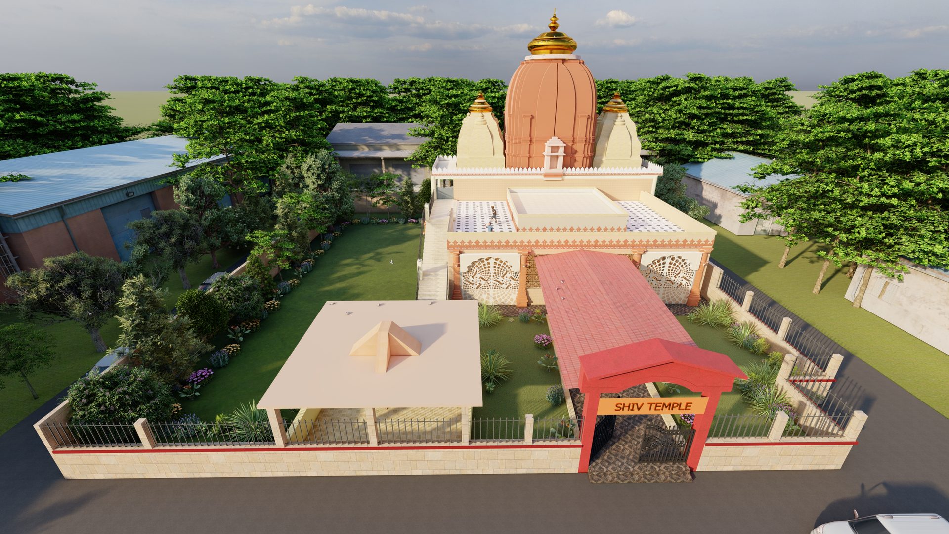 Shiv Mandir — hawan kund pavilion